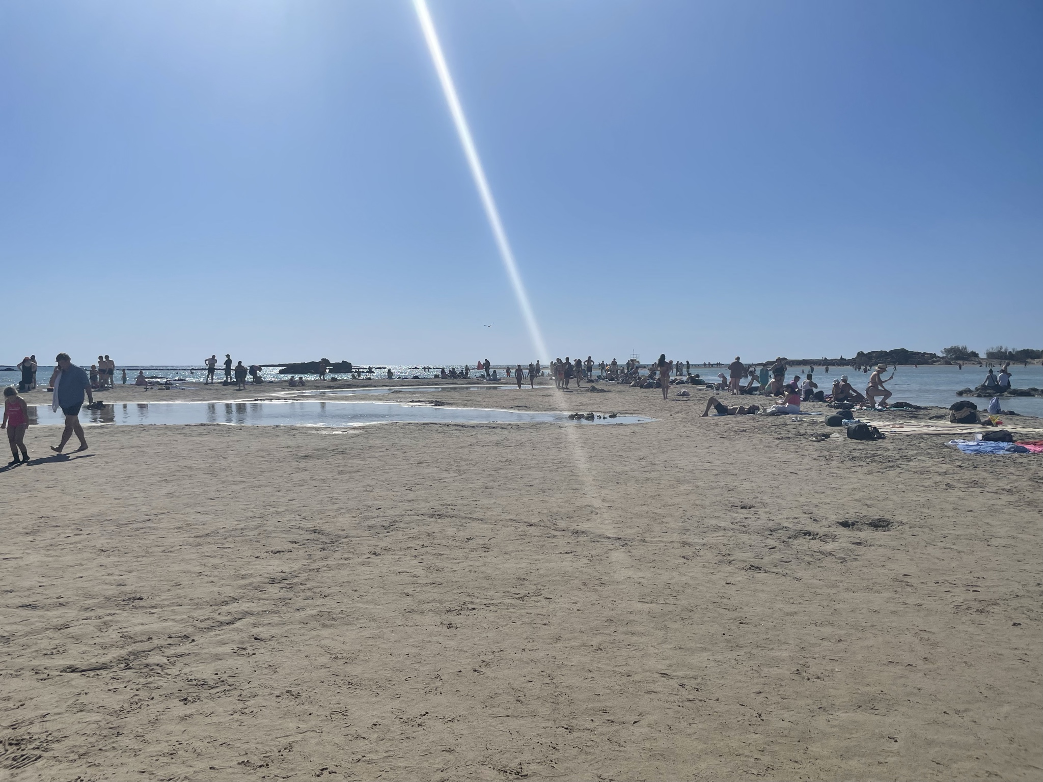 Elafonisi beach with late October tourists still in force.